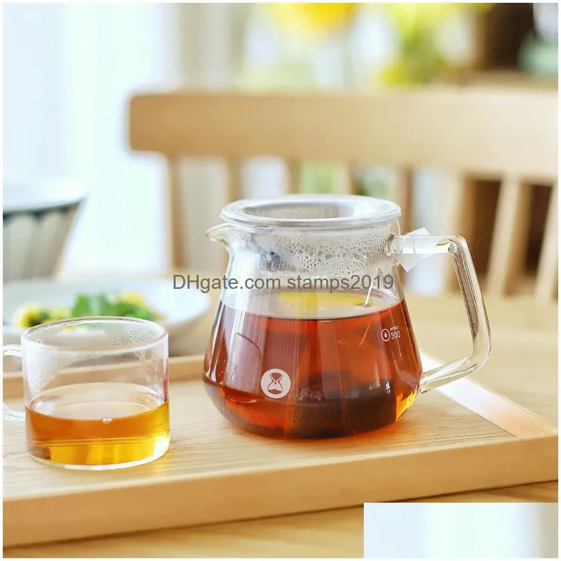 coffee pots timemore glass coffee server sharing pot a water level display mark 360ml 600ml 230721