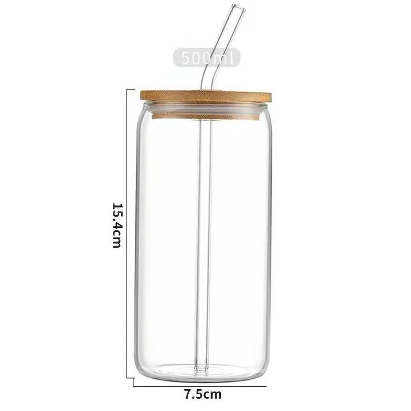 12oz 16oz glass beer mugs clear wine glass with plastic straw bamboo lid can shaped glass cup ice tea glasses ice coffee glasses cocktail