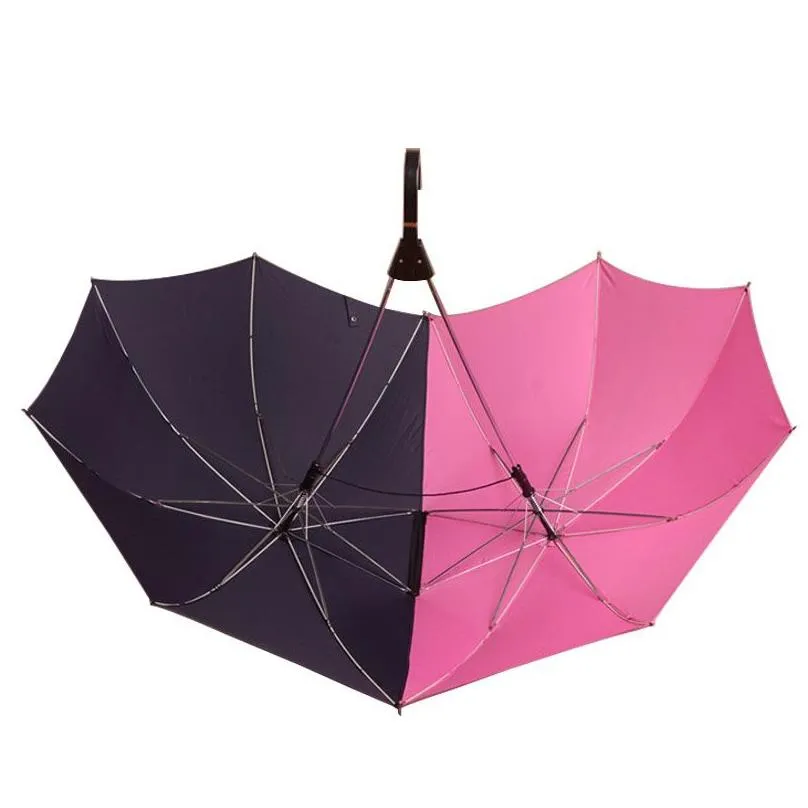 creative automatic two person umbrella large area double lover couples fashion multifunctional windproof1