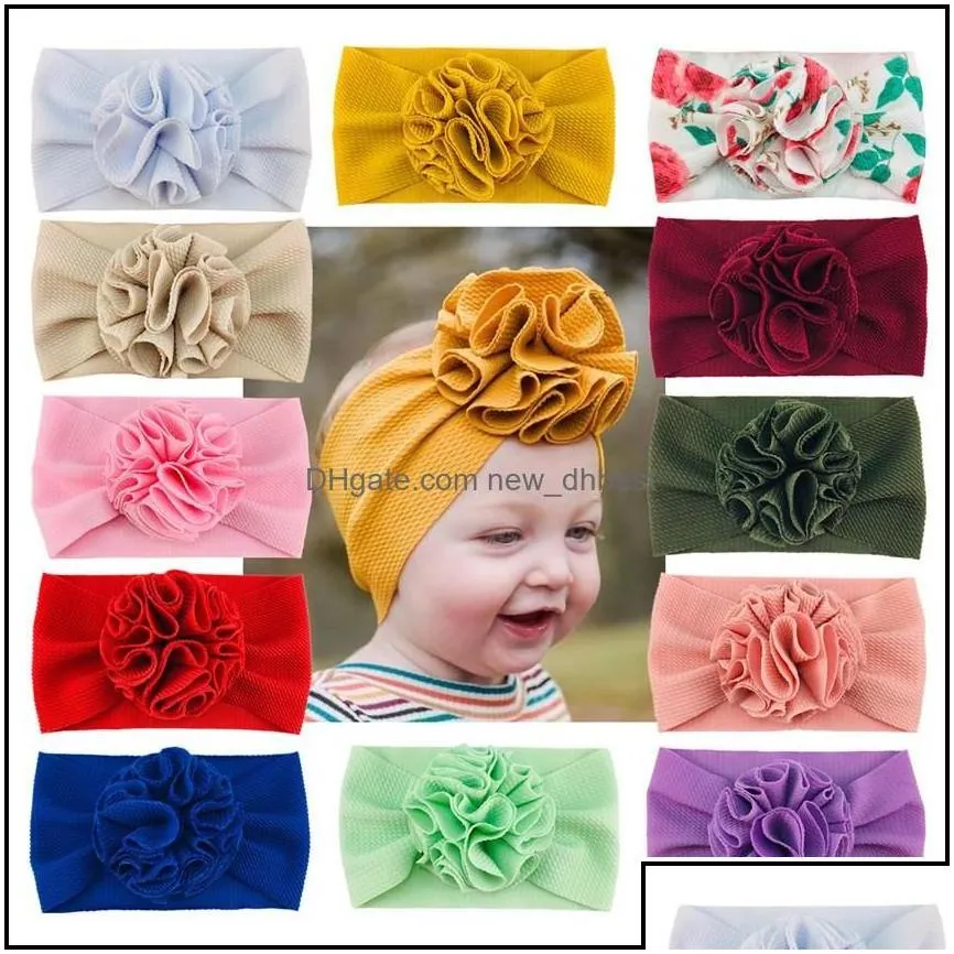 headbands maize flower kids fit all baby girls headband headwrap bow for hair wide head turban infant born drop delivery jewelry dhtc2