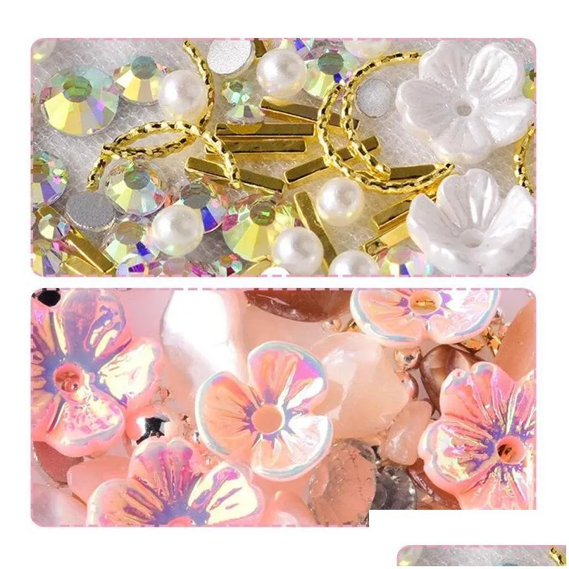 1box Nails Shell Flower Nail Art Decoration Pearl Diamond Accesorios Supplies For Professionals DIY Accessories Decorations1173464