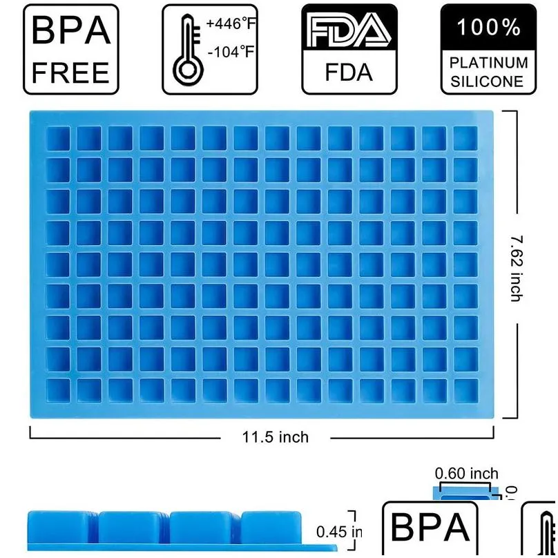 126 cavities square silicone molds mini cheese hard candy chocolate gummy caramel ice cubes jelly baking moulds 220509