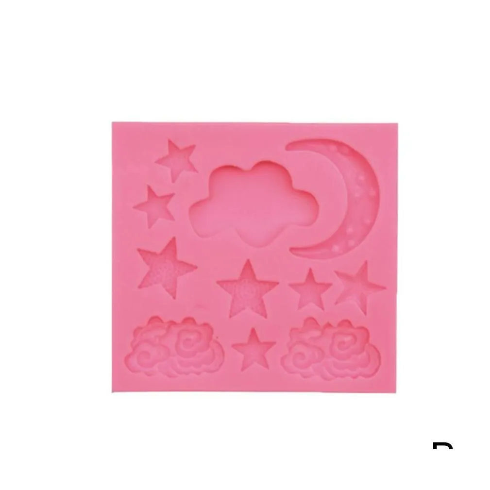 Baking Moulds Star Moon Cloud Shape Sile Mod 3D For Fondant Form Decorating Chocolate Cake Gummy Mold Tools Appliance T1M9 Drop Deli Dhxze