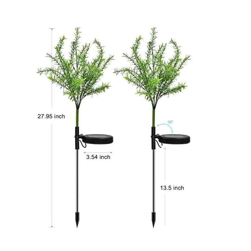 lawn lamps 2pcs 15 colorful led solar christmas tree lights garden decoration string lamp courtyard ip65 waterproof light fairy