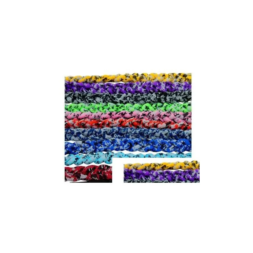 12pcs colors baseball tornado 3 rope braided energy necklace navy blue black white digital camo 18 20 18