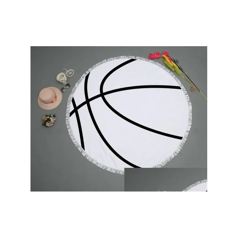 round tassel baseball softball beach towel microfiber volleyball basketball football bath towel yoga mat 150cm