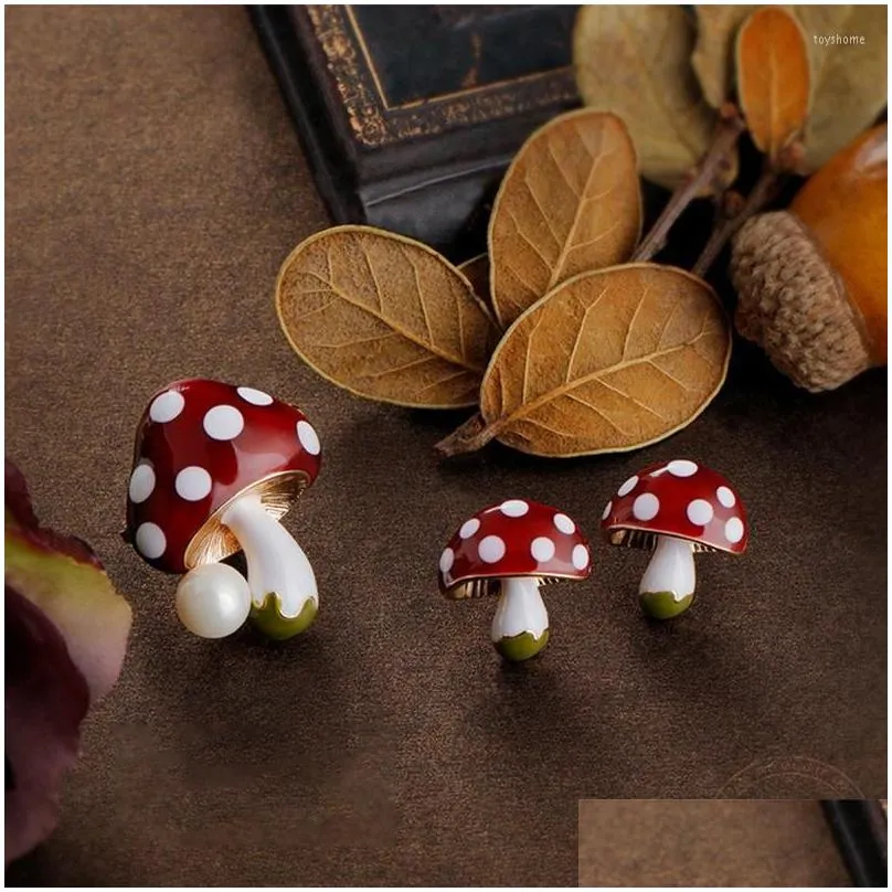 stud french style mushroom earrings for woman fairy tale red animation eardrop ear jewelrystud