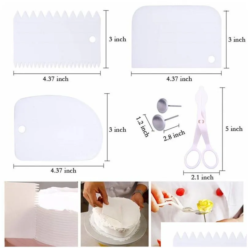 108 piece cake decorating supplies turntable piping tip nozzle pastry bag set diy cake baking tool1