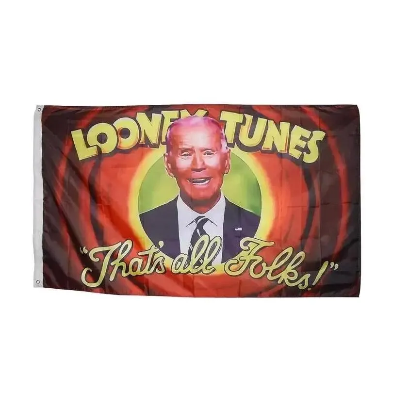 looney tunes thats all folk biden flags outdoor 150 90cm banners 100d polyester high quality vivid color with two brass grommets