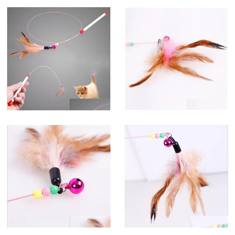 cat toys pet toy cute design plastic steel wire feather teaser wand toy for cats interactive products pet 90cm 