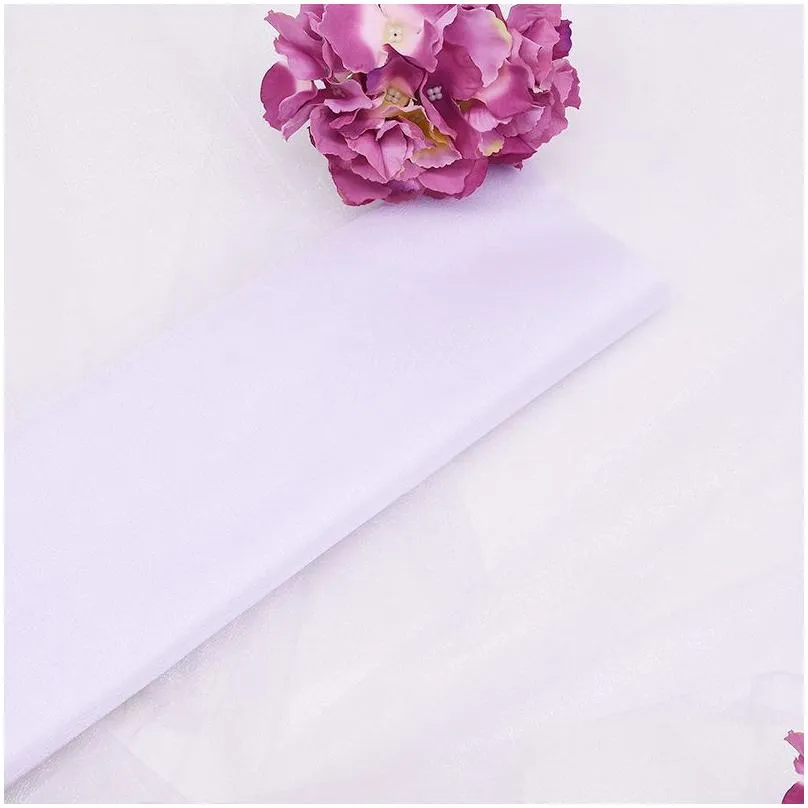 Sashes 48/72Cm 10 Meters Sheer Crystal Organza Tle Roll Fabric For Wedding Decoration Diy Arches Chair Party Favor Supplies 751 Drop Ot57O