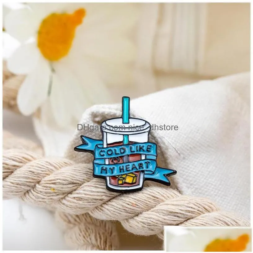 Pins Brooches Iced Coffee Pin Badge Brooch Accessory Cold Like My Heart Drop Delivery Jewelry Dhhpk