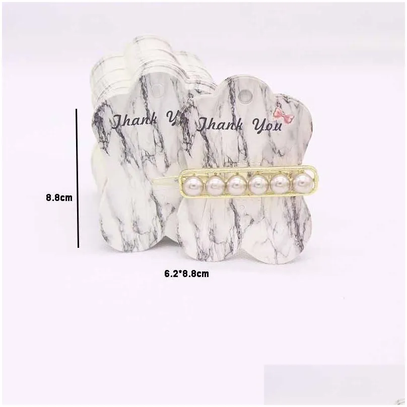 Gift Wrap Feiluan Marble Styles Mti Jewelry Package Display Cards Arrival Hair Clip/Claw Accessoreis Card50Add50Oppbagper1 Drop Deli Otxnz