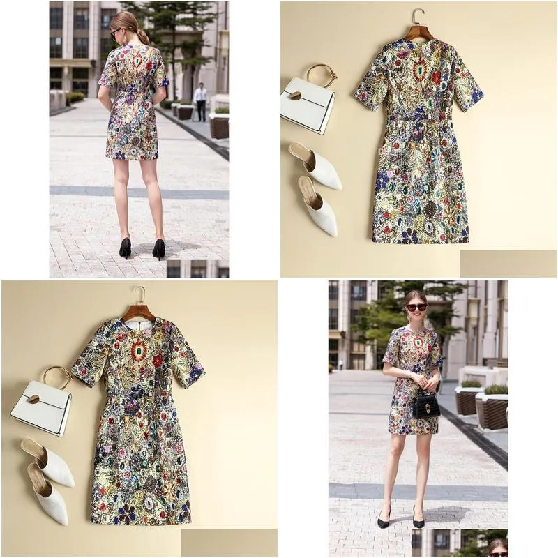 dresses round neck nail bead loose short sleeve slim european american spring and summer casual dress evening dress s m l xl xxl xxxl xxxxl