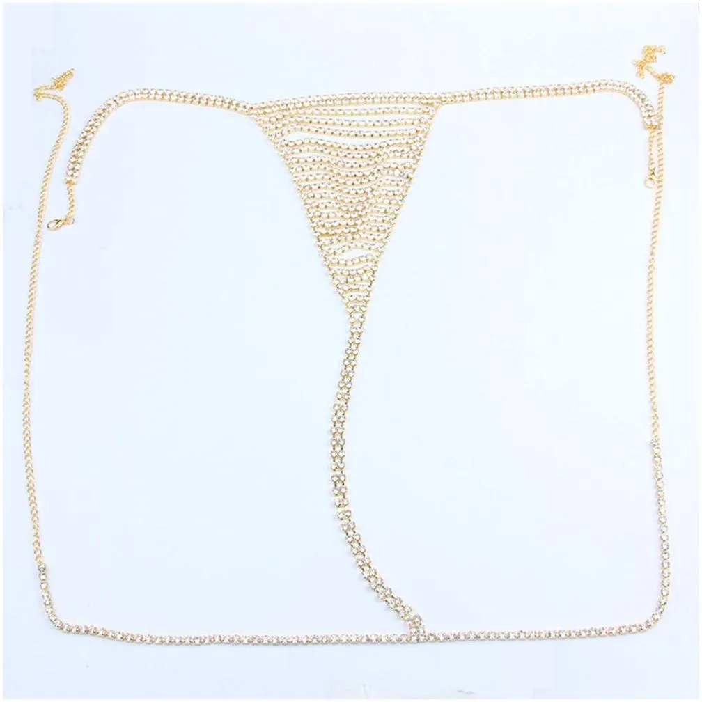 Sexy Bikini Thong Lady Panties Chain Porno Erotic Underwear Belly Chain Crystal Body Chain For Women Couple Sexy Jewelry T200508