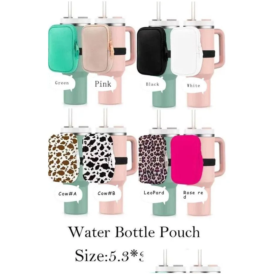 Wholesale! 20Colors Water Bottle Pouch Neoprene 40OZ Ice Ba Cup Coin Purse 30OZ Bottle Small Pack Card Pack Easy to Carry Out 40OZ Bottle Set