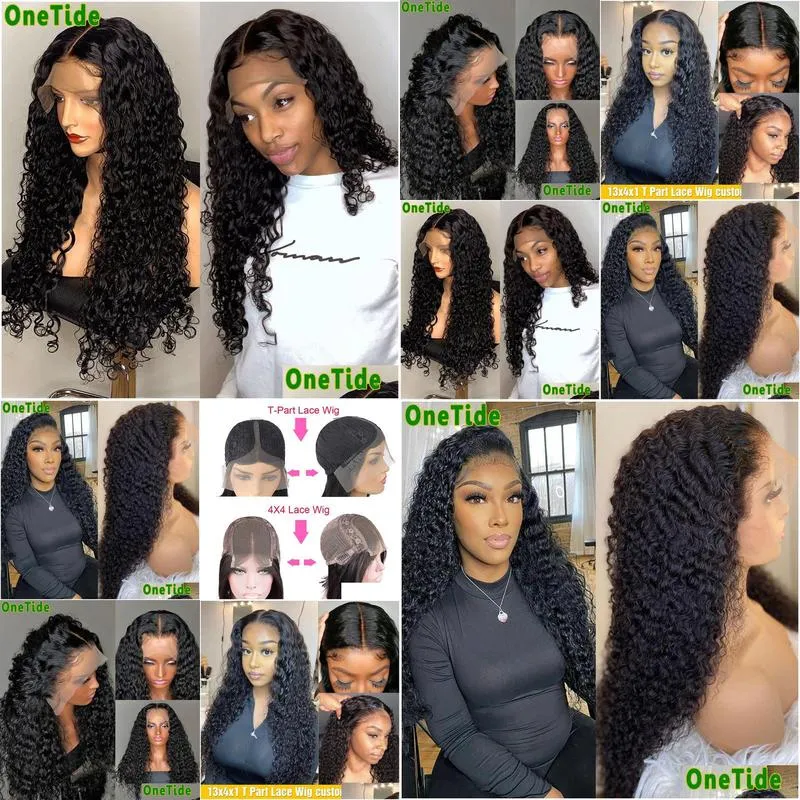 Afro Kinky Curly Human Hair Wigs for Women Brazilian Lace Frontal Human Hair Wig Pre Plucked Deep Curly Lace Closure Wig