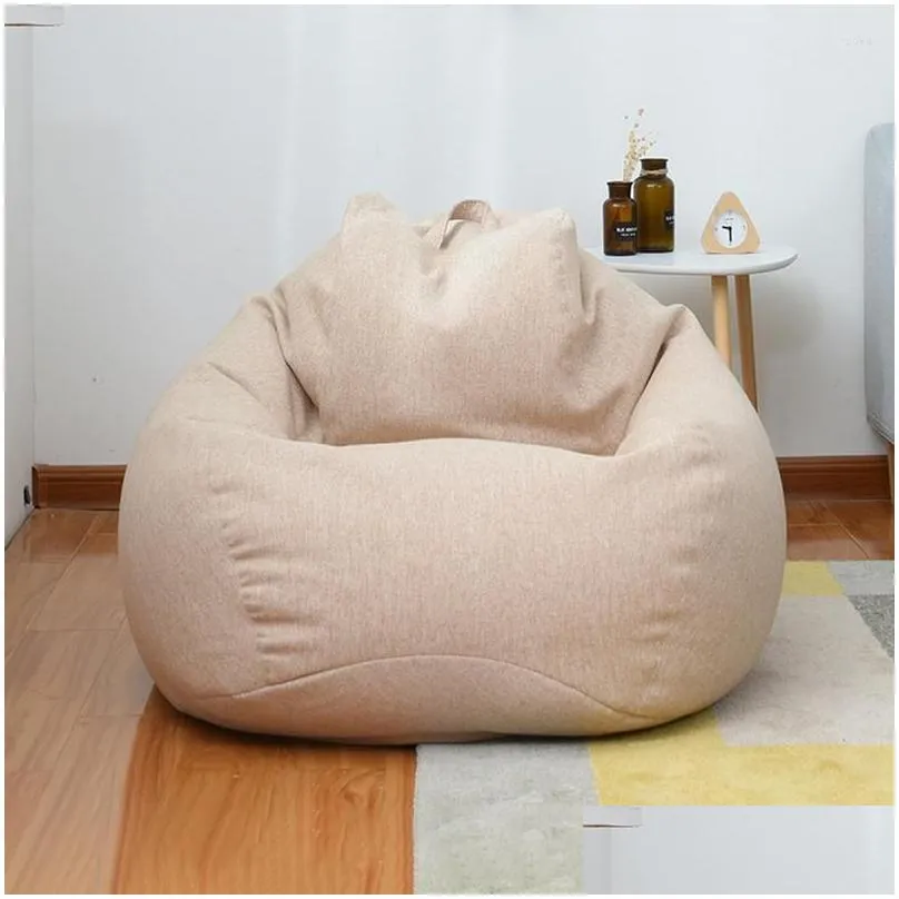 Chair Covers Lazy Sofa Cover Bean Bag Lounger Seat Living Room Furniture Without Filler Beanbag Bed Pouf Puff Couch Tatami