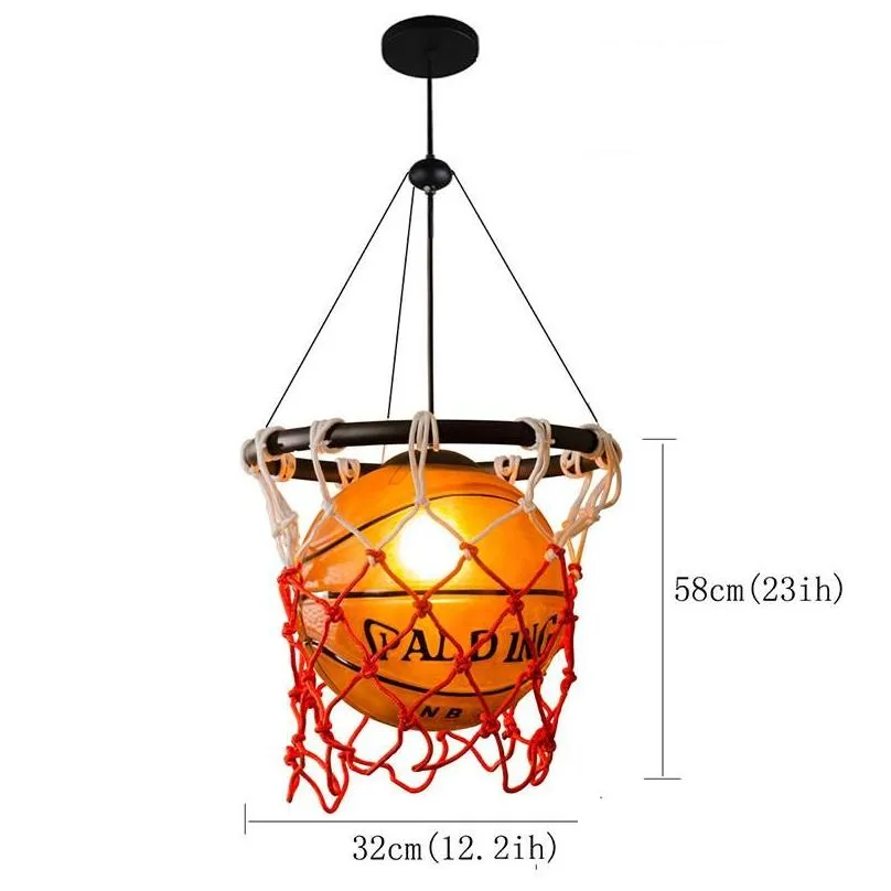 Pendant Lamps American Retro Basketball Creative Personality Restaurant Gym Bar Bedroom Trend Decoration Chandeliers Drop Delivery L Dhtel