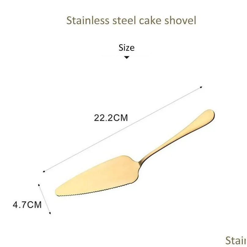 Baking Pastry Tools Stainless Steel Cake Pie Pizza Server Birthday Wedding Butter Cutter Shovel Kitchen Spata Drop Delivery Home Ga Dhcqu