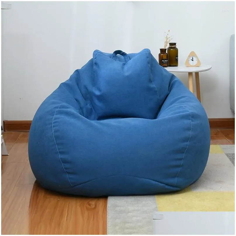 Chair Covers Lazy Sofa Cover Bean Bag Lounger Seat Living Room Furniture Without Filler Beanbag Bed Pouf Puff Couch Tatami