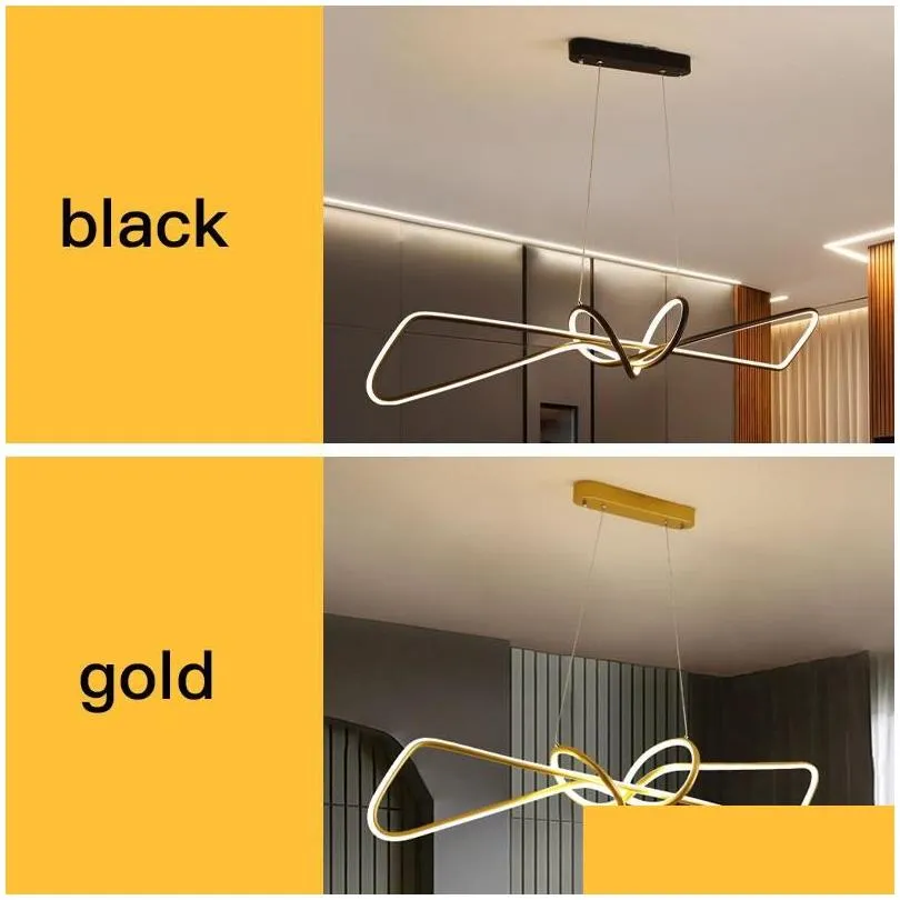 chandeliers modern led chandelier for kitchen dining room office study badroom ceiling pendant lamp remote control gold design hanging