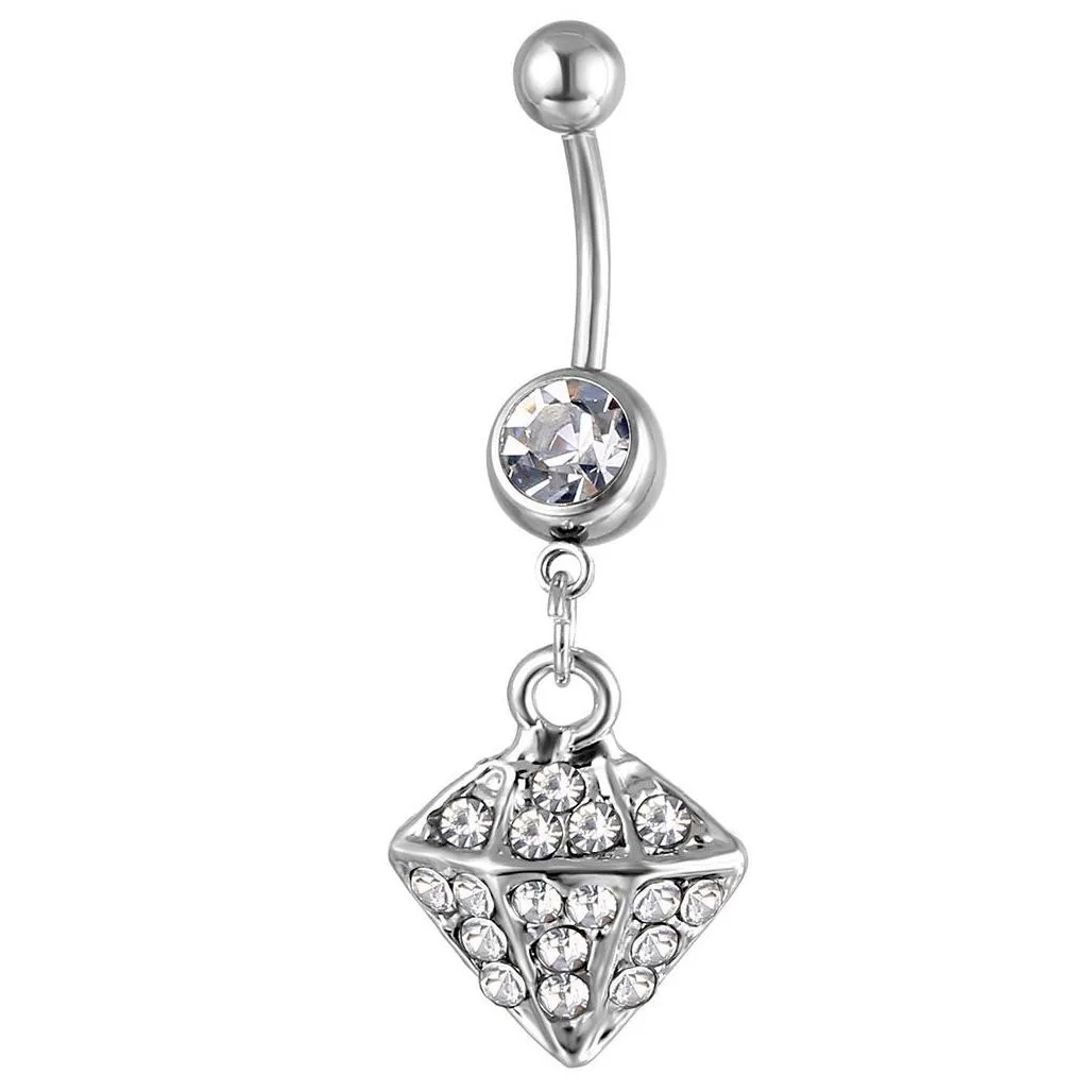 D0179 Handcuffs Belly Navel Button Ring Silver Color