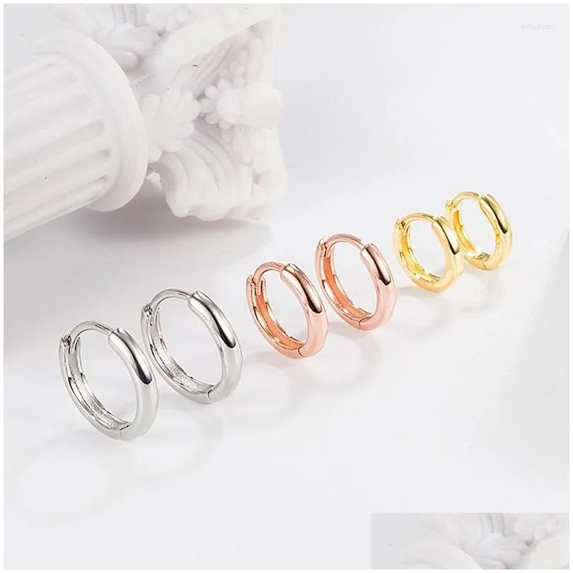 Hoop Earrings Minimal Glossy Gold Color Tiny Cartilage Piercing Accessory Trendy Small Huggie Female Hoops For Men