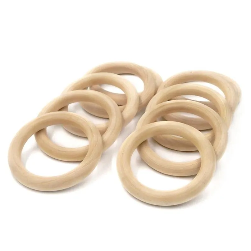 50mm Baby Wooden Teethers Ring Kids Wood Soothers Children DIY Jewelry Making Craft Bracelet Soother M1714