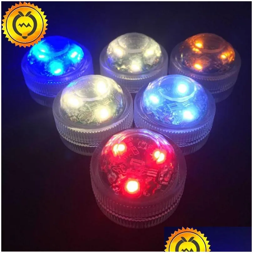 10pcs party mini led strings with 1piece battery remote control submersible table lamp indoor decoration christmas wedding lighting