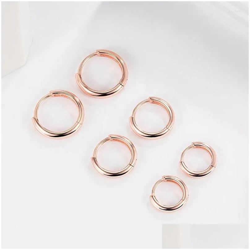 Hoop Earrings Minimal Glossy Gold Color Tiny Cartilage Piercing Accessory Trendy Small Huggie Female Hoops For Men