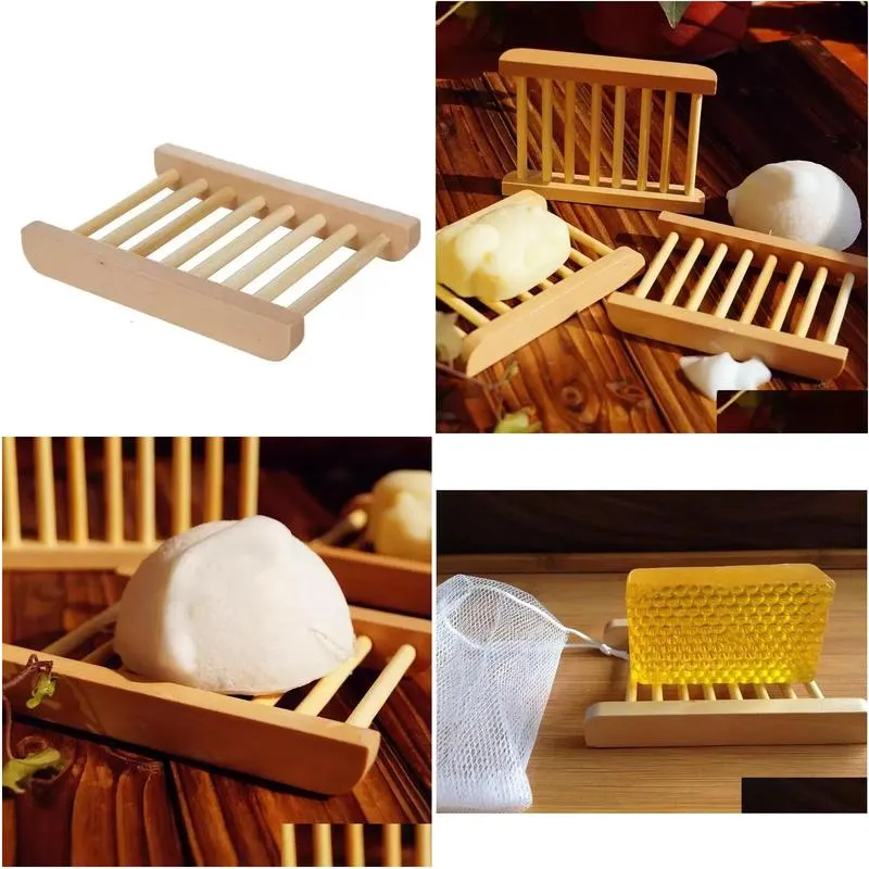 natural wood soap tray holder dish storage bath shower plate home bathroom wash soap holders