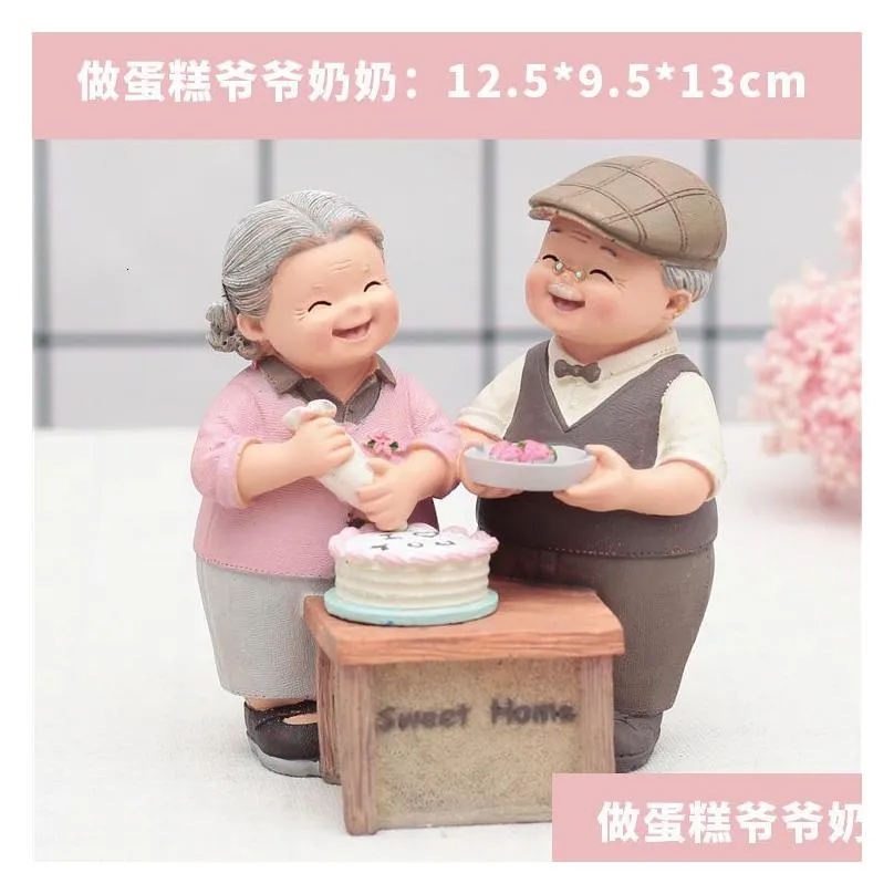 decorative objects figurines grandparents model ornament creative sweety lovers couple ornaments modern home decoration living room for gift zm904