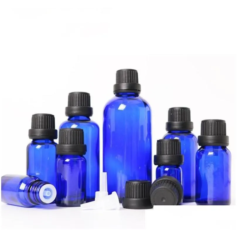 Packaging Bottles Wholesale 2021 Cobalt Blue Glass Euro Dropper 5Ml 10Ml 15Ml 20Ml 30Ml 50Ml 100Ml Cosmetic Essential Oil On Drop De Dhvda
