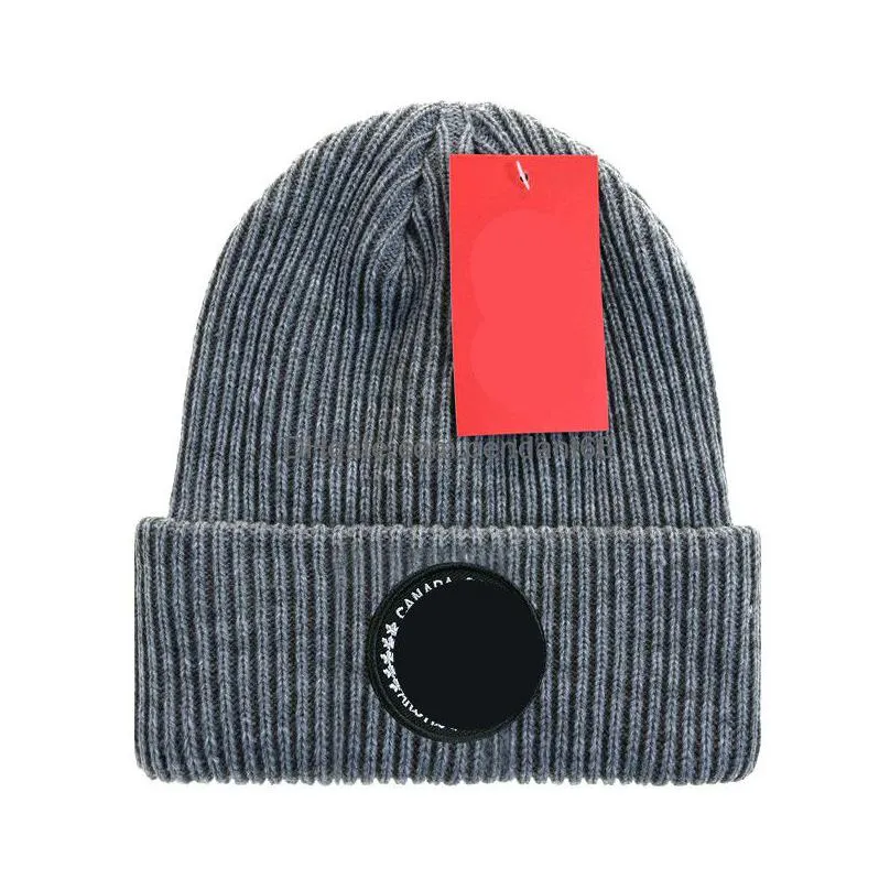 Beanie/Skull Caps Wholesale Designer Knitted Hat Ins Canadaa Winter Hats Classic Letter Goose Print H6-7.29 Drop Delivery Fashion Ac Dhclh