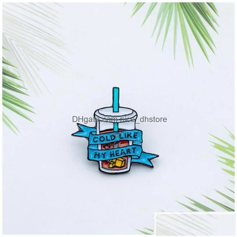 Pins Brooches Iced Coffee Pin Badge Brooch Accessory Cold Like My Heart Drop Delivery Jewelry Dhhpk