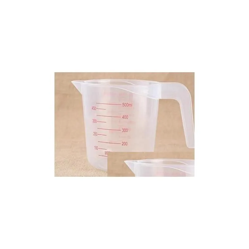 250/500/1000ml high quality plastic measuring cup clear scale show transparent mug addhandle pour spout 3 sizes measuring device