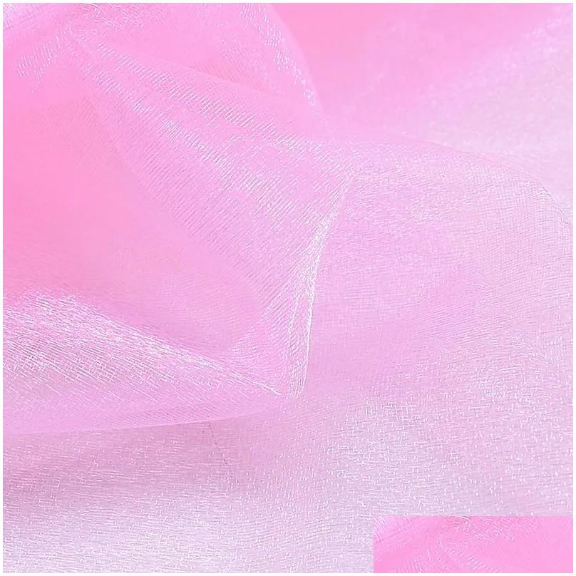 sashes 48/72cm 10 meters sheer crystal organza tulle roll fabric for wedding decoration diy arches chair party favor supplies 751