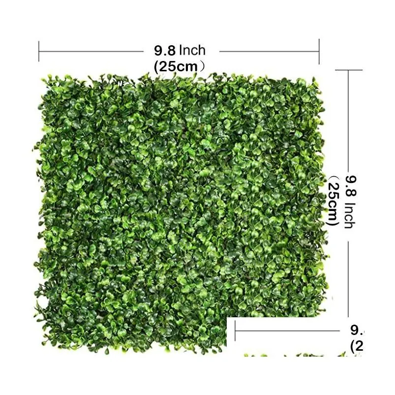 decorative flowers wreaths pcs artificial boxwood grass 25x25cm backdrop panels topiary hedge plant garden backyard fence greenery