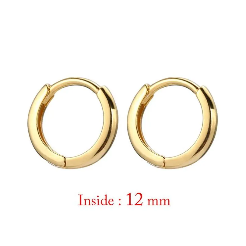 Hoop Earrings Minimal Glossy Gold Color Tiny Cartilage Piercing Accessory Trendy Small Huggie Female Hoops For Men