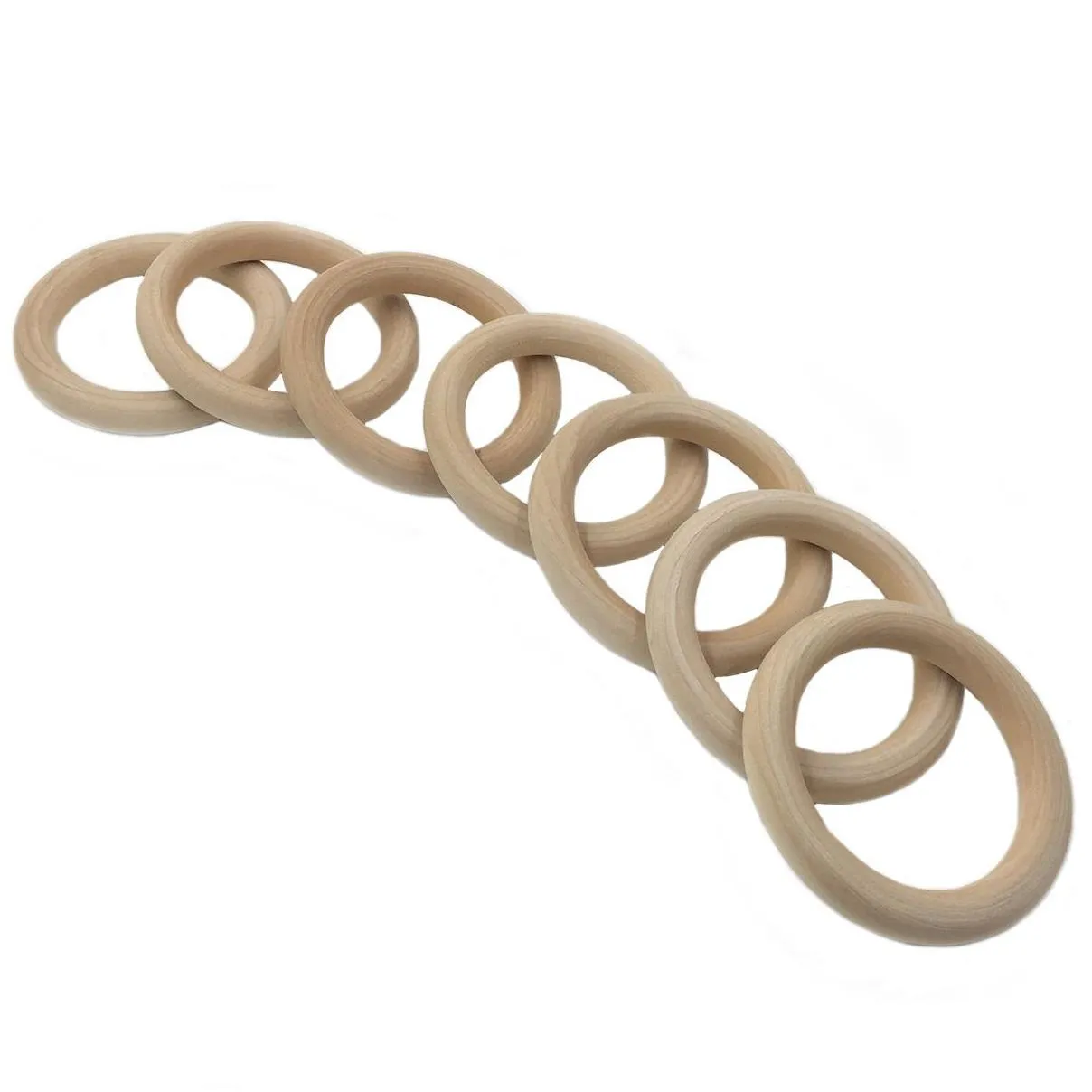 50mm Baby Wooden Teethers Ring Kids Wood Soothers Children DIY Jewelry Making Craft Bracelet Soother M1714