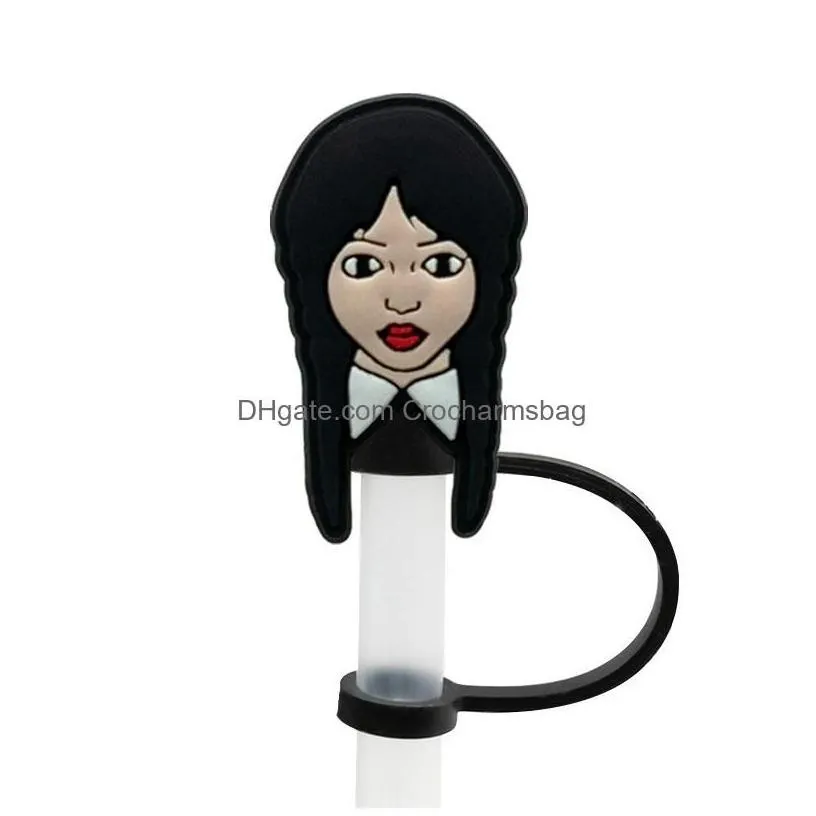 drinking straws wednesday adams family st er topper sile accessories charms reusable splash proof dust plug decorative diy your own 8mm