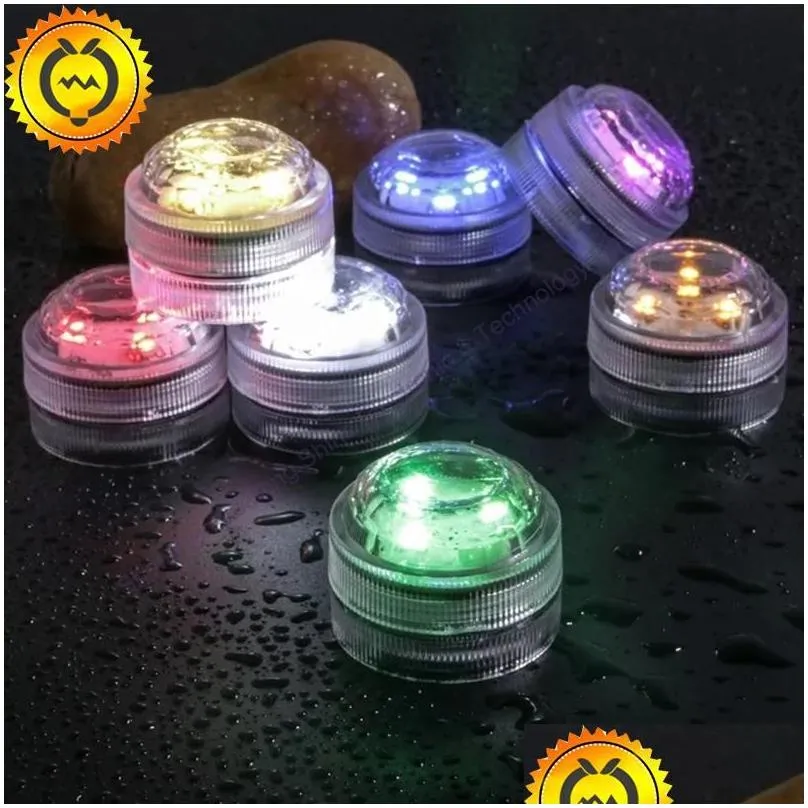 10pcs party mini led strings with 1piece battery remote control submersible table lamp indoor decoration christmas wedding lighting