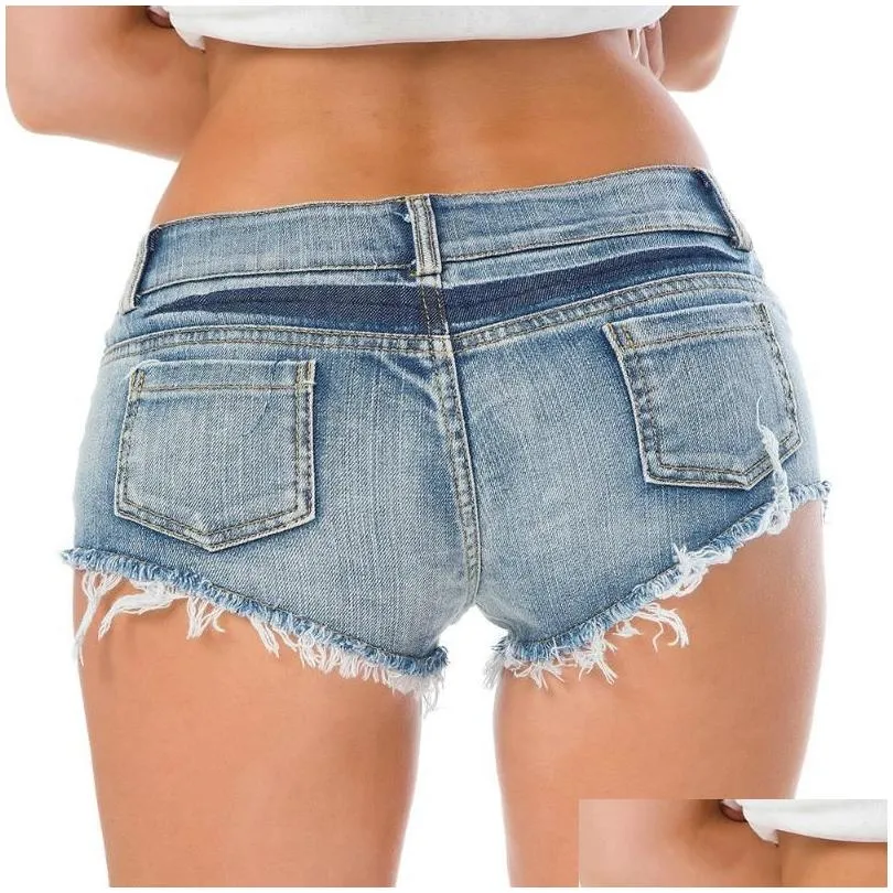 Low Waist Shorts Sexy 2022 Women`s Jeans Denim Summer Fashion Tassels Ladies Skinny Cotton Super Short Girls1