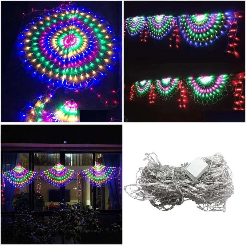 strings year  peacock mesh led christmas string light eu/us plug outdoor fairy lights garland for wedding party garden patio decor