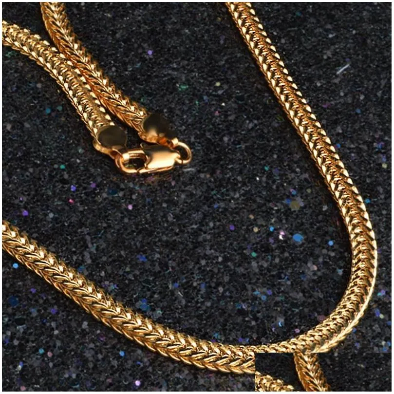 Chains 20Inch 6MM High Quality Necklace Gold Color Chain Neckacle Fashion Jewelry Thick For Women And Men