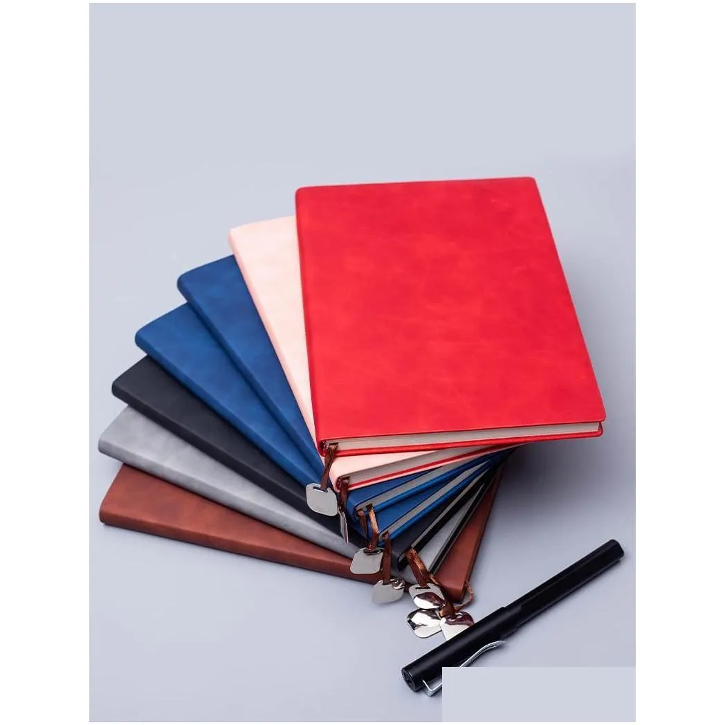 Notepads Wholesale Custom 5 Colors Options Business Office Simple Retro A5 Sheepskin Notebook Bronzing Logo Drop Delivery School Ind Dhl3U