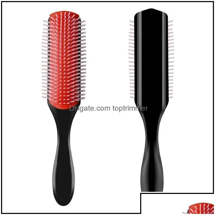 hair brushes hair brushes brush 9-rows detangling denman der hairbrush scalp masr straight curly wet styling comb275p drop delivery 2