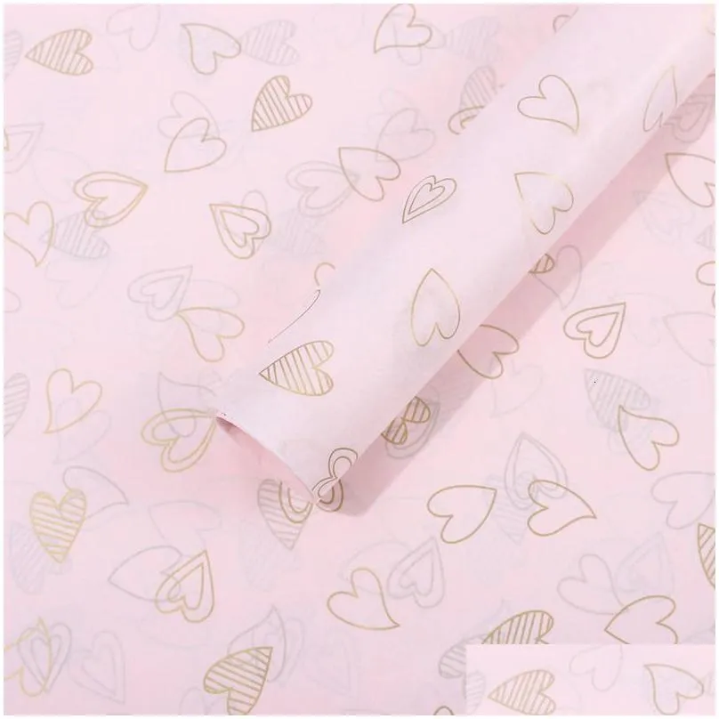 wholesale packaging paper 50x70cm 28sheets/lot gift wrapping paper diy handmade craft star love dot pattern tissue paper floral packaging material