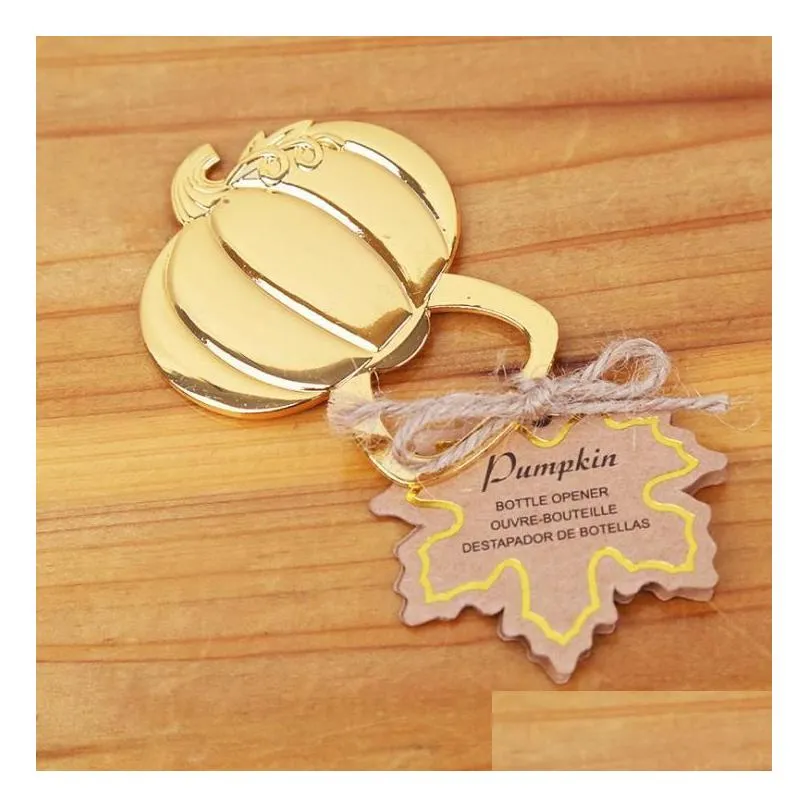 Party Favor Gold Color Metal Fall Autumn Pumpkin Bottle Opener Operners Anniversary Bridal Wedding Gift Gifts Drop Delivery Home Gar Dhoat